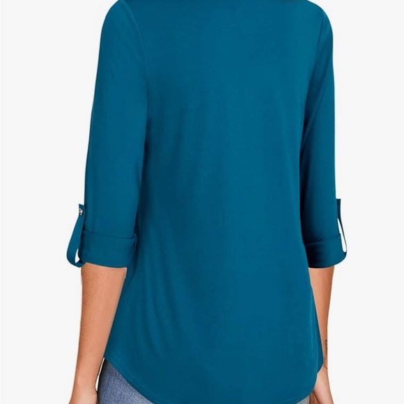 Timeson spandex/polyester top size XXL in teal. Very comfortable. EUC. - Picture 5 of 6
